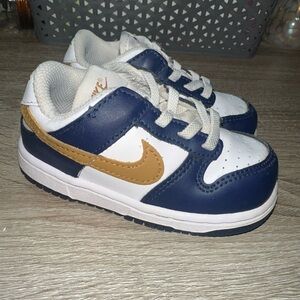 Nike Dunk Low Midnight Navy Wheat Boys Size 7C
